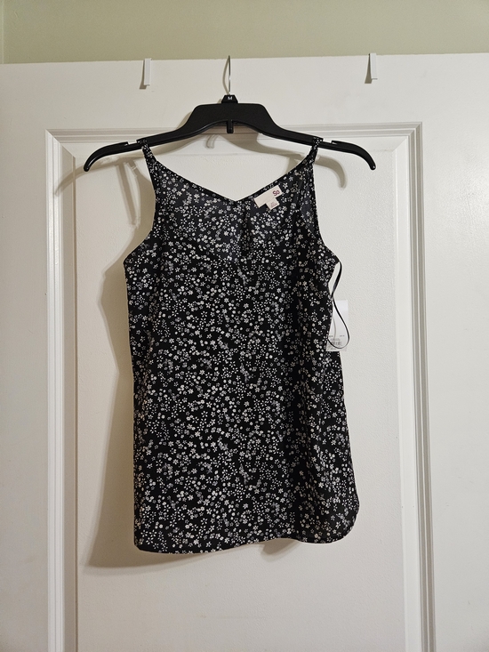 SO Tops - So Brand Black Floral Draped Flowy Top, Size Xs, New With Tags